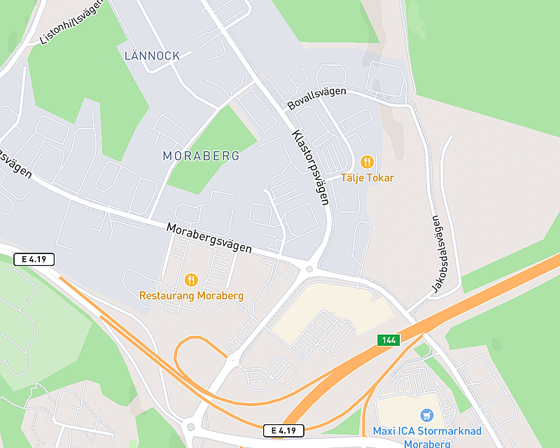 En karta som visar platsen för AniCura Animalen Södertälje