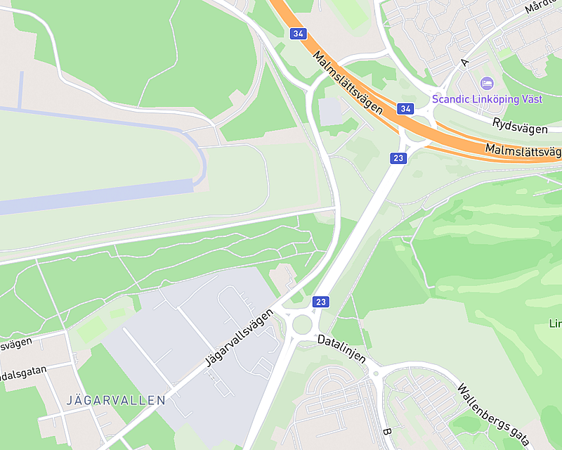 En karta som visar platsen för AniCura Jägarvallens Djursjukhus