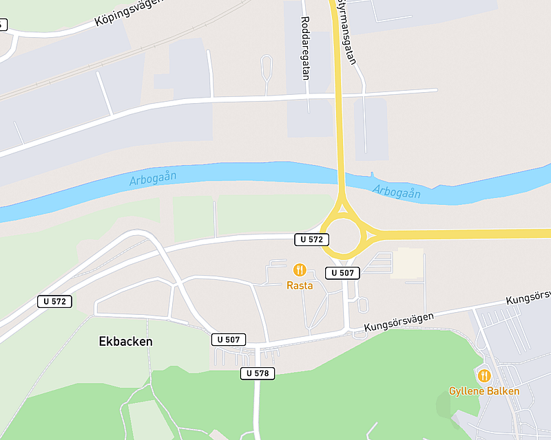 En karta som visar platsen för AniCura Arboga Djurklinik