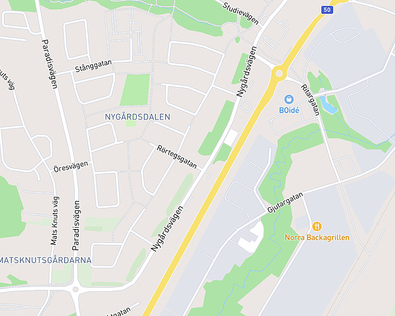 En karta som visar platsen för AniCura Borlängekliniken